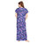 Be You Serena Satin Purple Floral Printed Women Attach Nighty Style Nightgown