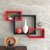 Woodworld wooden Intersecting Storage Wall Shelves Rack  set 3 black+red