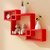 Woodworld wooden Intersecting Storage Wall Shelves Rack  set 3 red