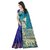Meia Blue Banarasi Silk Self Design Festive Saree With Blouse