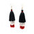 Ayan Creation 3 layer black  white Red Tassel Earring