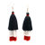 Ayan Creation 3 layer black  white Red Tassel Earring