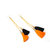 Ayan Creation Orange  Black Long Tassel Earring