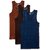 RUPA JON Men's Colour Cotton Vest (Pack of 3) (Colors May Vary)