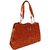 Bagizaa Chocolate PU Handbag For Women With Zip Closure ,Fixed Strap