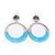 These Bali style synthetic turquoise hoop earrings for women have beaded detail that give our sterling silver hoops an e