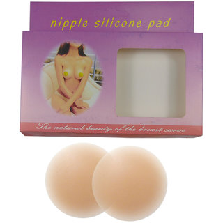 NIMRA FASHION Pink Round Reusable Silicone Nipple Covers Bra Pad