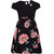 Lil Orchids Girls Printed Rayon Black Bow Dress