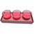 6th Dimensions Premium Styled Candles with Votive Fragrance (Pink - Set of 3)