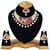Pink Pearl Designer Gold Plated Kundan Zerconic Necklace Set Earrings