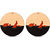 CollarFolk Birch Wood Printed Coasters Bear Tea Coasters - Orange Black