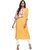Janasya Women's Yellow Printed Crepe A-Line Kurti