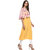 Janasya Women's Yellow Printed Crepe A-Line Kurti