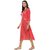 Janasya Women's Pink Foil Printed Crepe Straight Kurti