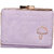 Purple Color Small Umbrella Wallet Button Clutch Purse Bag Faux Leather Women Wallets