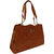 Bagizaa Chocolate PU Handbag For Women With Zip Closure ,Fixed Strap