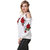 Texco White Cold Shoulder Patched Sweatshirt