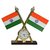 Combo Car Dashboard Indian Flag with Clock + I Pop Silver Door Guard