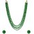 Aabhu Designer Handmade Green Crystal Multi strand Traditional Jewellery Necklace Chain Set With Earrings For Women And Girl