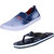 Indistar Mens Multicolored Canvas Sneakers And Haiwaii House Slippers (Pack Of 2)