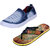 Indistar Mens Multicolored Canvas Sneakers And Haiwaii House Slippers (Pack Of 2)