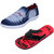 Indistar Mens Multicolored Canvas Sneakers And Haiwaii House Slippers (Pack Of 2)
