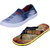 Indistar Mens Multicolored Canvas Sneakers And Haiwaii House Slippers (Pack Of 2)