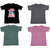 Indiweaves Mens 1 Cotton Printed T-shirt And 3 Jasper T-shirt Pack Of 4-mul