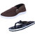 Indistar Mens Multicolored Canvas Sneakers And Haiwaii House Slippers (Pack Of 2)