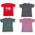 IndiWeaves Mens 1 Cotton Printed T-Shirt And 3 Jasper T-Shirt (Pack Of 4)-Multicolor-Size-Large