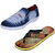 Indistar Mens Multicolored Canvas Sneakers And Haiwaii House Slippers (Pack Of 2)