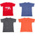IndiWeaves Mens 1 Cotton Printed T-Shirt And 3 Jasper T-Shirt (Pack Of 4)-Multicolor-Size-Large