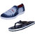 Indistar Mens Multicolored Canvas Sneakers And Haiwaii House Slippers (Pack Of 2)
