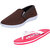 Indistar Mens Multicolored Canvas Sneakers And Haiwaii House Slippers (Pack Of 2)
