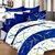 SS Cotton Printed Double Bedsheet good quality blue