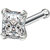 Shiyara Jewells 92.5 Sterling Silver Exquisite Square Solitaire Nosepin with CZ Stone NR00001