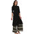 Pistaa women's Solid Cotton Black Kurta With Fold up Sleeves