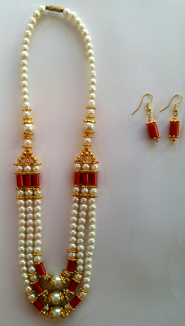 Buy white Pearl and Red coral ( havala 