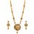 Jfl - Jewellery For Less Traditional Ethnic One Gram Gold Plated Spiral Bead Long Necklace Set For Women