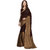 Risera Brown Polycotton Printed Saree + Blouse Piece