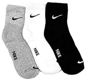 Socks - Set of 3 pairs N logo Sports cotton towel socks (For Men)