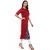 Janasya Women's Red Printed Crepe A-Line Kurti