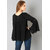 Raabta Fashion Black Cotton Bell Sleeve Top with Les Detail