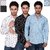 Black Bee Men's Multi Color Casual Poly-Cotton Shirt Pack of 3