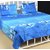 Textile Home Polycotton Blue 3D  Double Bedsheet With Free 2 Pillow Covers