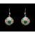 Emerald & White Topaz Gemstone Studded Earring in Silver