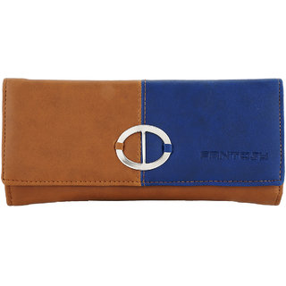 Fantosy Tan And Blue Women Wallet