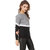 Texco Color Block Grey , White & Black Sweatshirt