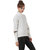 Texco Ivory White Studs Embelished Turtle Neck Full Sleeve With Cut Out Zipperer Detailing Winter Sweat Shirt
