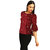 Aashish Fabrics - Maroon Round Neck Bell Sleeves Pearl Women Velvet Top